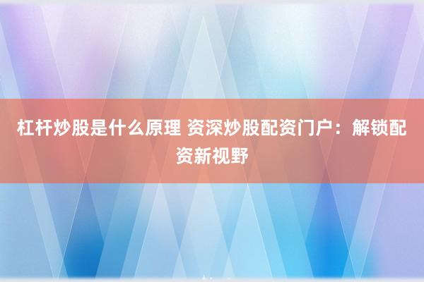 杠杆炒股是什么原理 资深炒股配资门户：解锁配资新视野