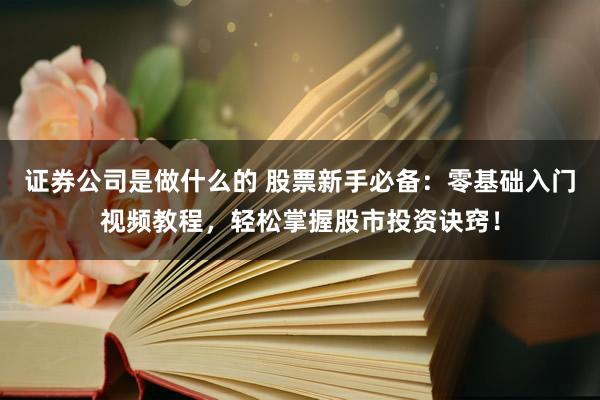 证券公司是做什么的 股票新手必备：零基础入门视频教程，轻松掌握股市投资诀窍！